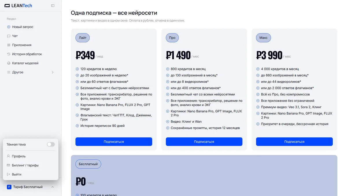 Оплата Anime AI картой РФ